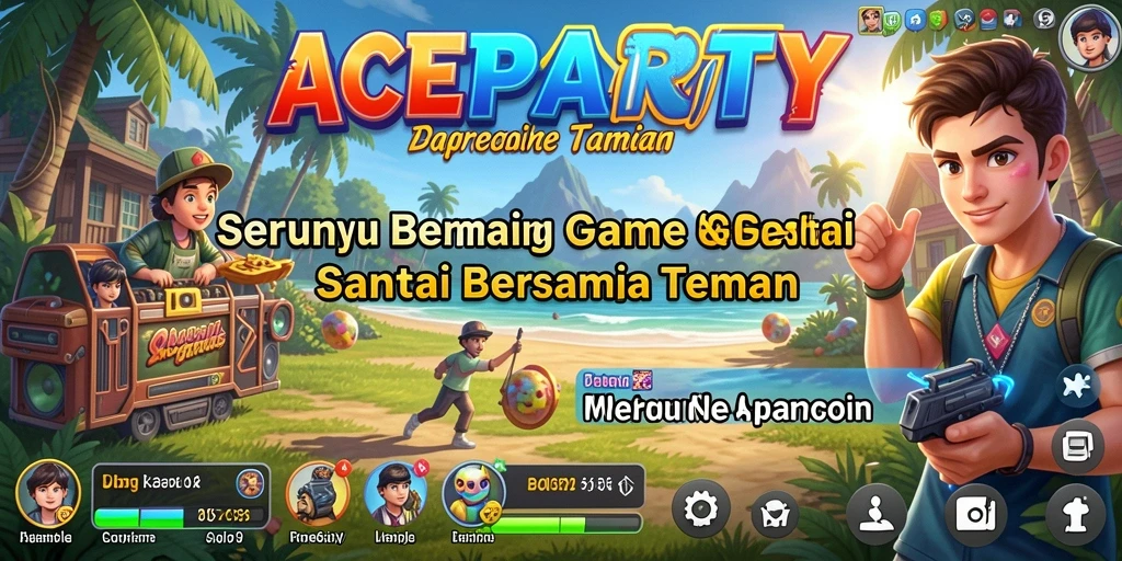 Tampilan gameplay <strong>ACEPARTY</strong> yang seru dengan berbagai mini game.