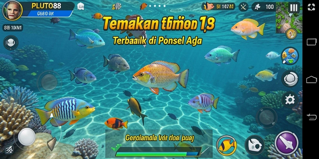 Tampilan gameplay Tembak Ikan yang interaktif dan seru di PLUTO88.