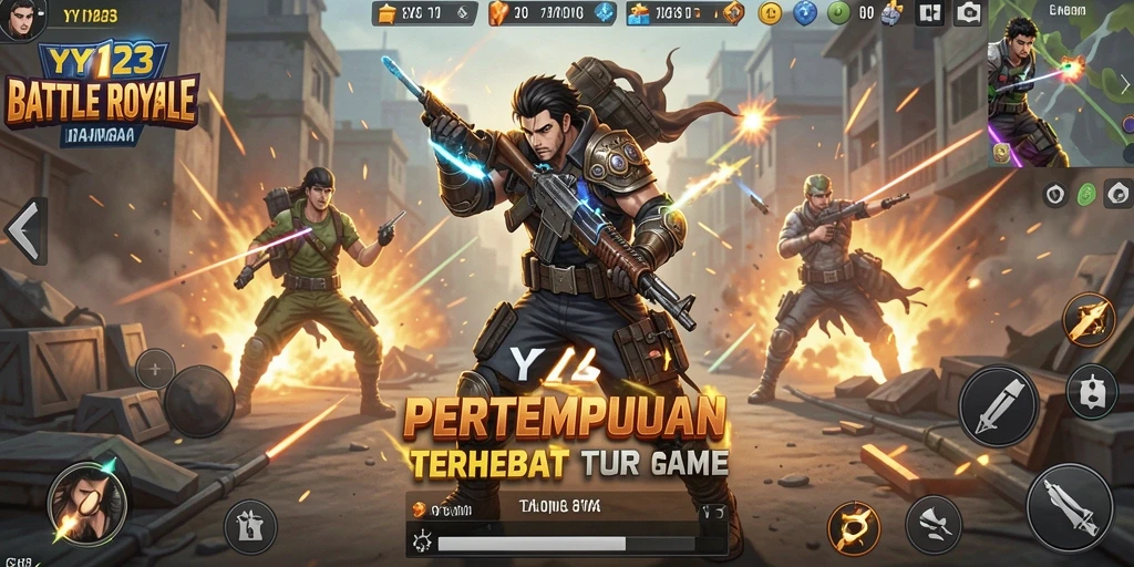 Tampilan gameplay seru dari pertempuran di YY123 yang menantang.
